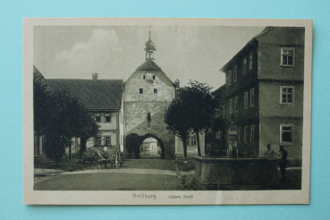 Ansichtskarte AK Heldburg 1920-1930 Untere Stadt Leiterwagen Brunnen Stadttor Ortsansicht Architektur Thüringen